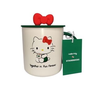 Starbucks × Hello Kitty 2025 Limited Edition Mug with Red Bow Topper
